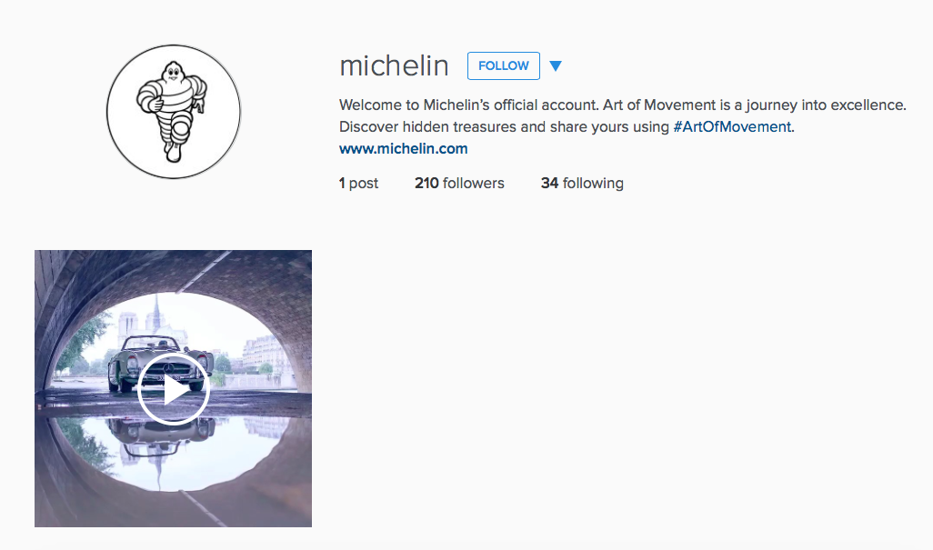 Michelin a virat-o pe Instagram
