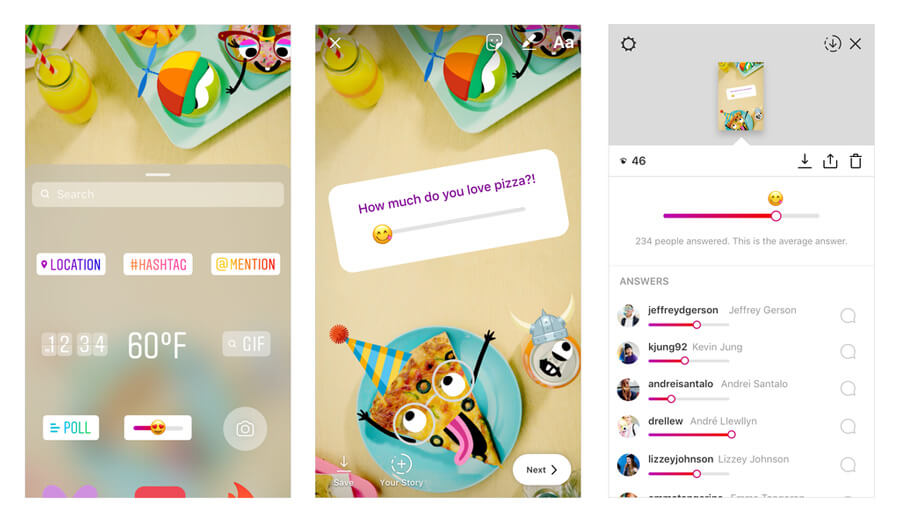 Un nou sticker în Instagram Stories: Emoji Slider